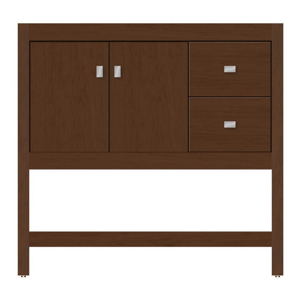 36 X 18.5 X 34.5 Alki Spa Vanity Tiered Miter Pecan Cherry Rh