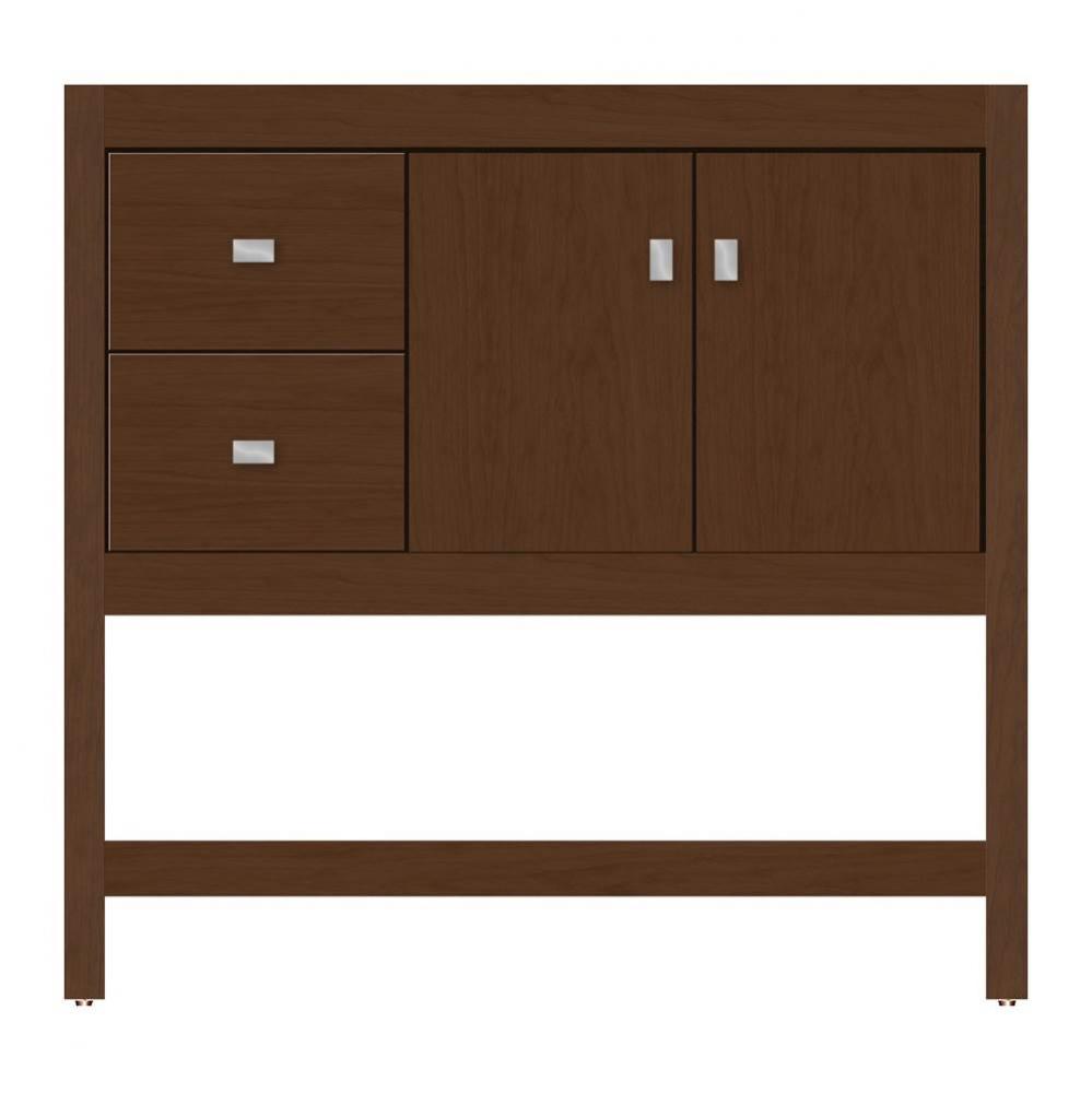 36 X 18.5 X 34.5 Alki Spa Vanity Tiered Miter Pecan Cherry Lh