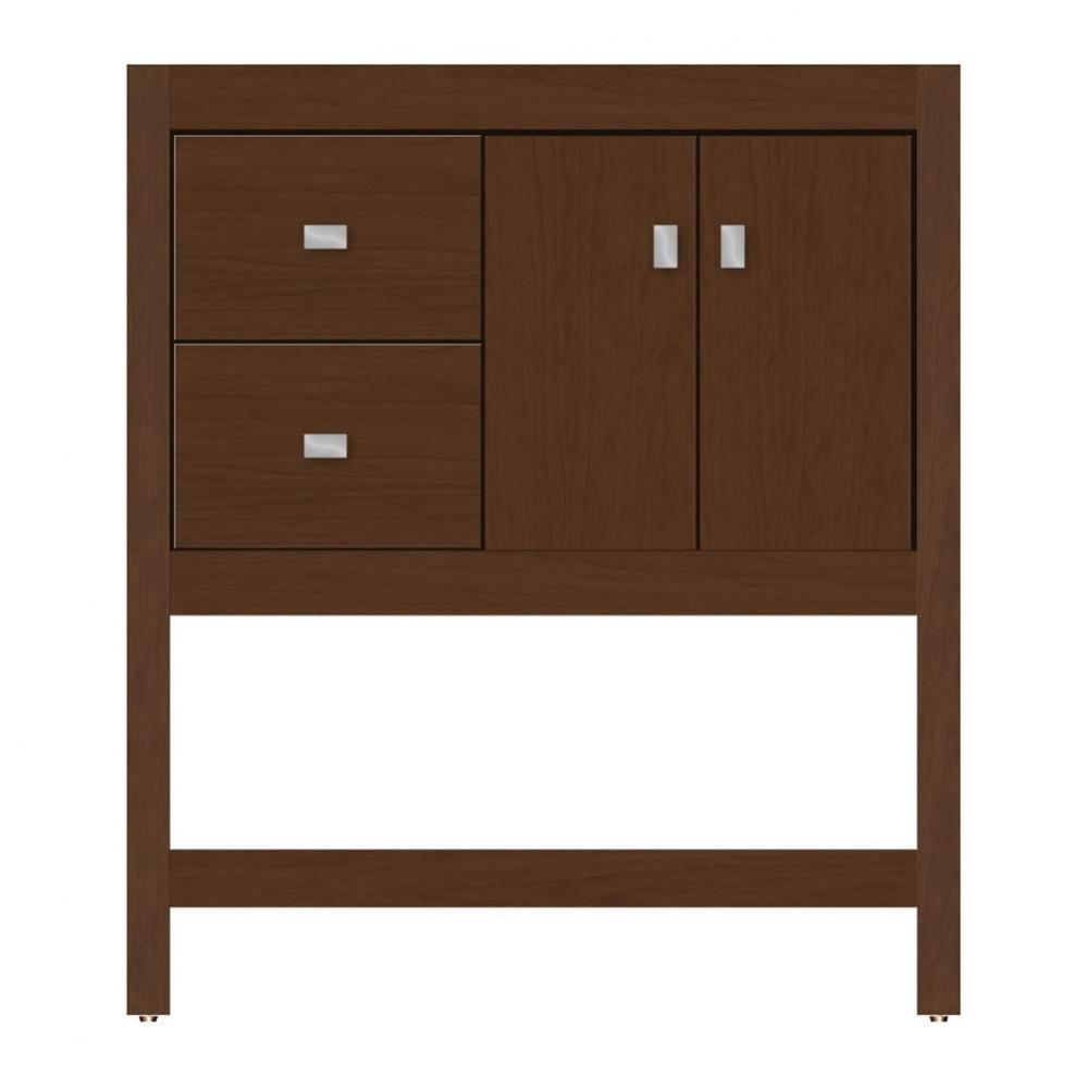 30 X 18.5 X 34.5 Alki Spa Vanity Tiered Miter Pecan Cherry Lh