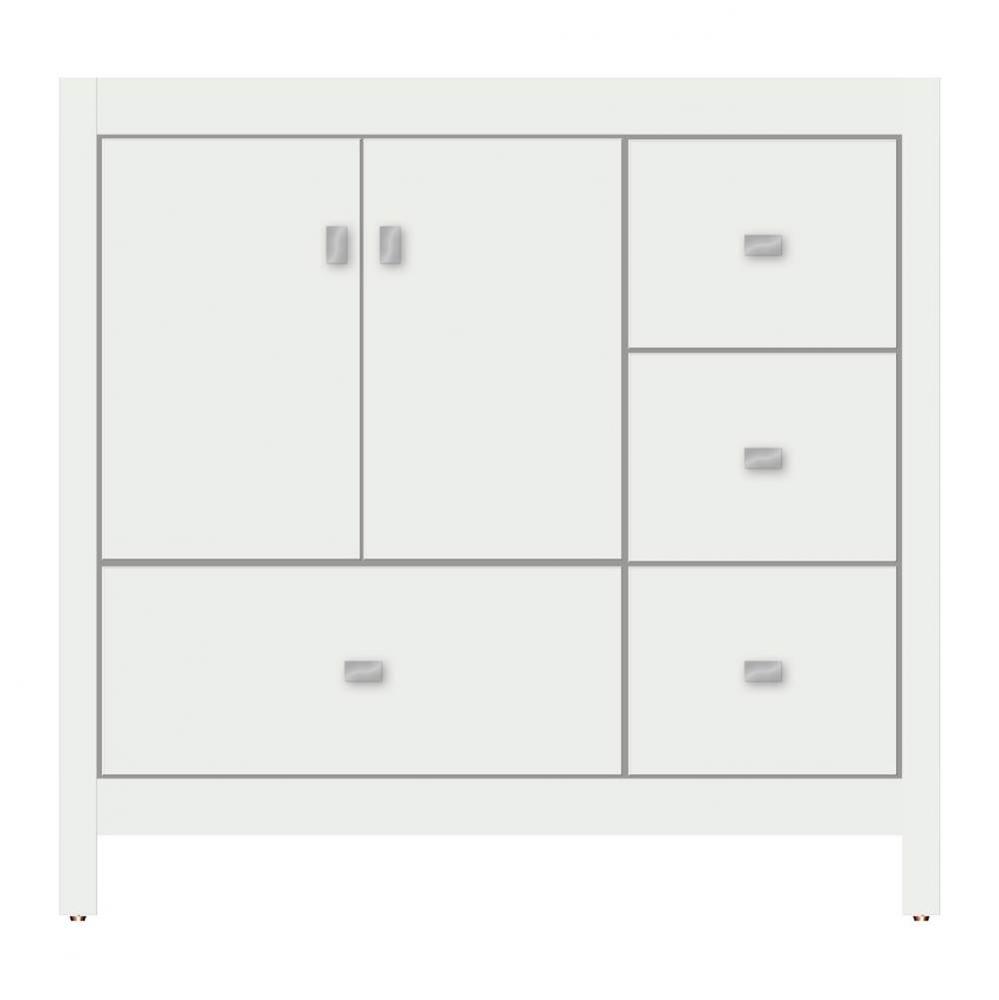 36 X 18.5 X 34.5 Alki Essence Vanity Tiered Miter Powder Grey Rh