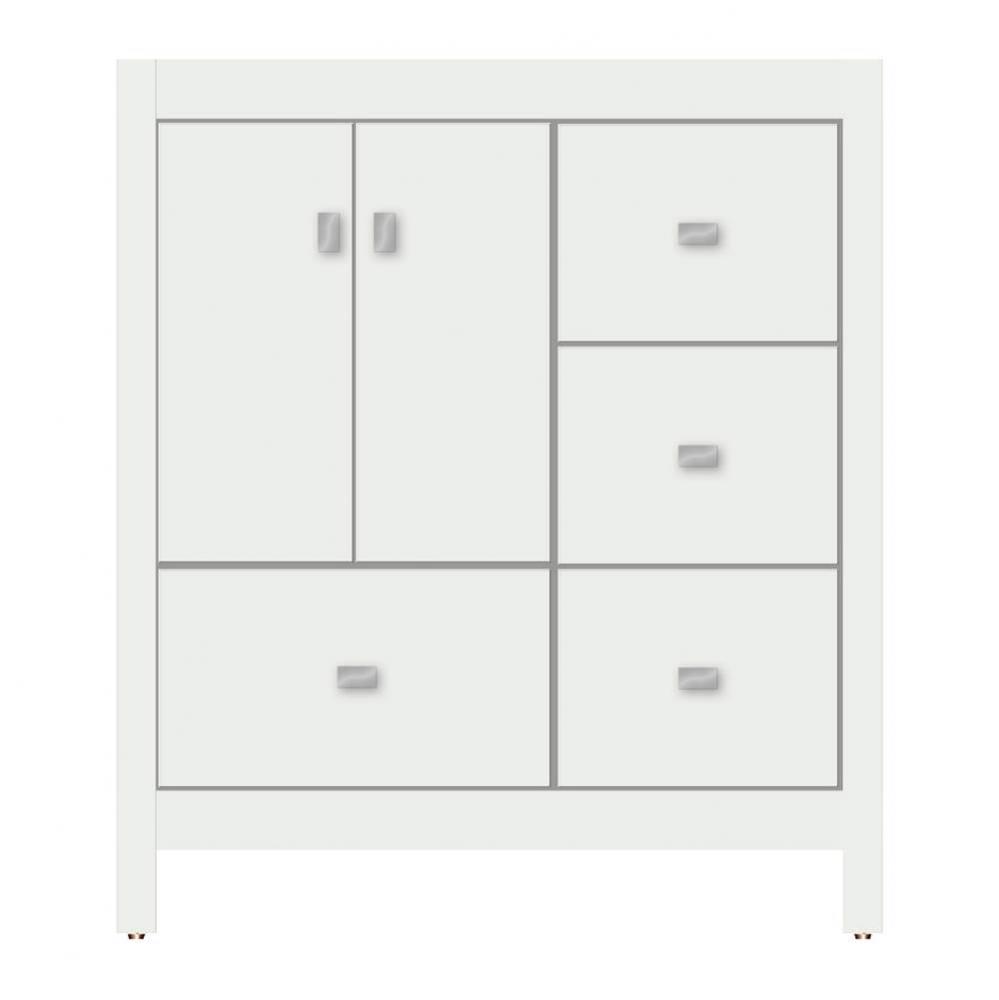 30 X 18.5 X 34.5 Alki Essence Vanity Tiered Miter Powder Grey Rh
