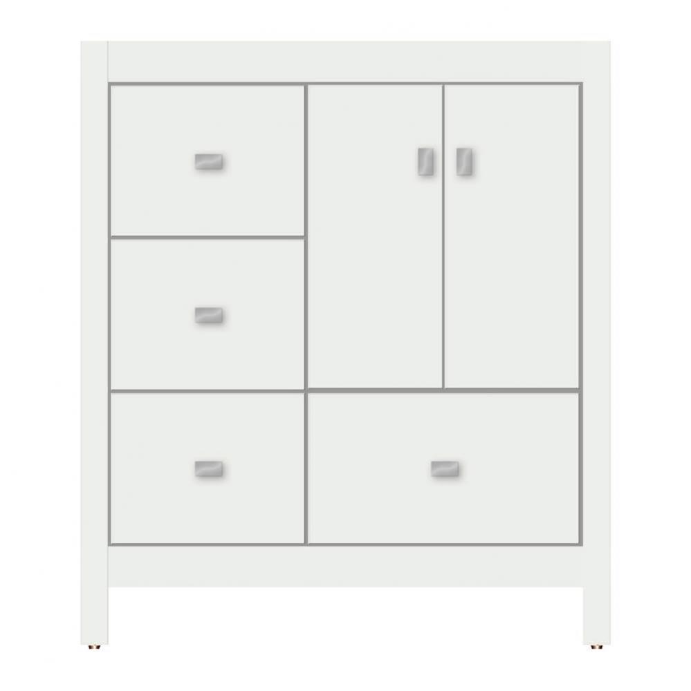 30 X 21 X 34.5 Alki Essence Vanity Tiered Miter Powder Grey Lh