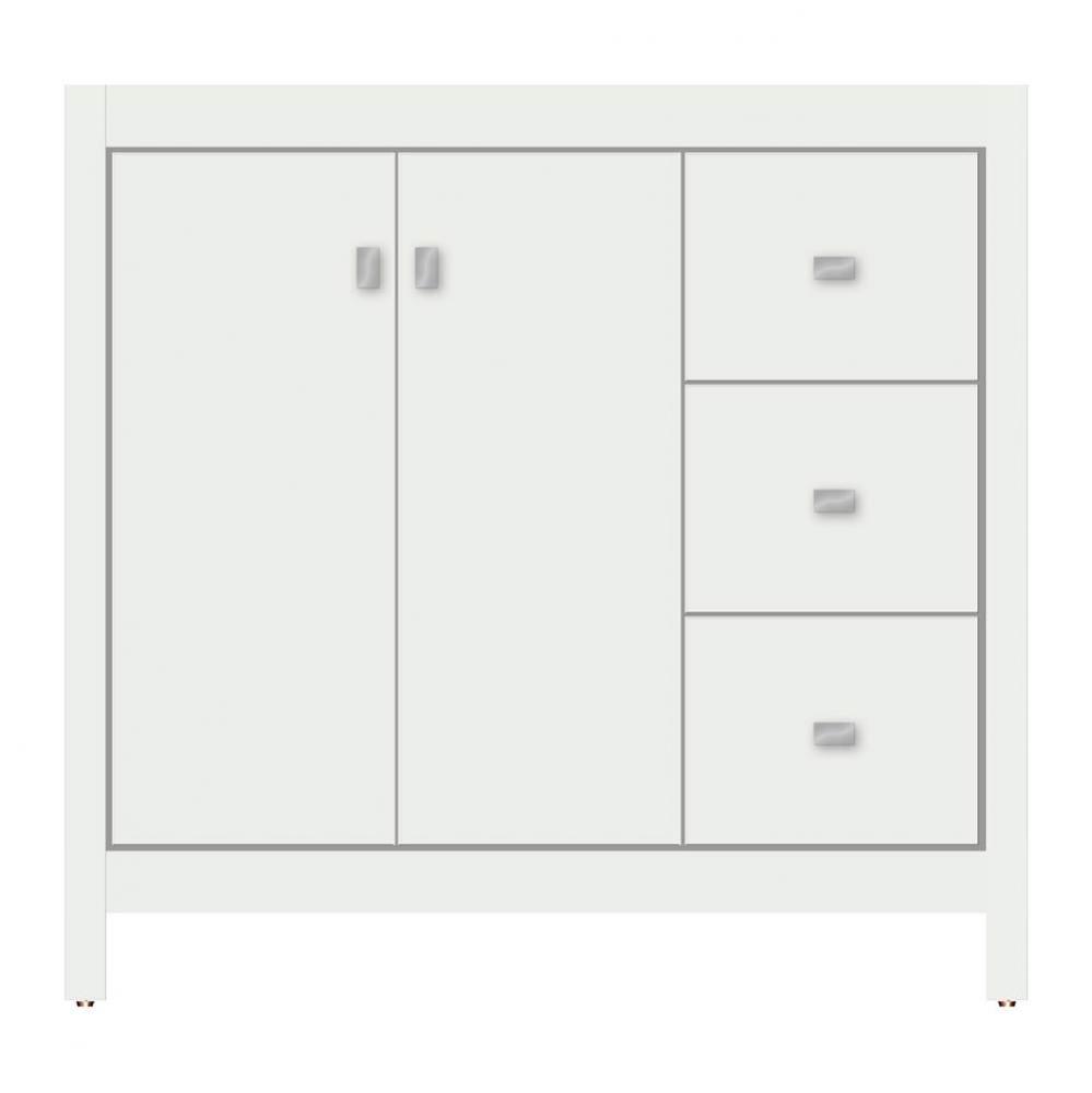 36 X 21 X 34.5 Alki View Vanity Tiered Miter Powder Grey Rh