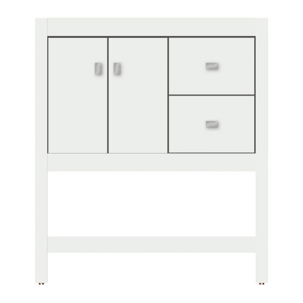 30 X 18.5 X 34.5 Alki Spa Vanity Tiered Miter Powder Grey Rh