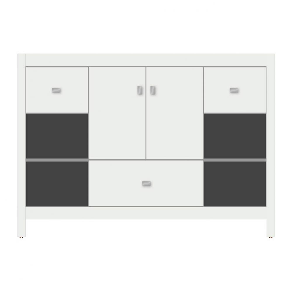 48 X 21 X 34.5 Alki Cafe Vanity Tiered Miter Powder Grey Sb