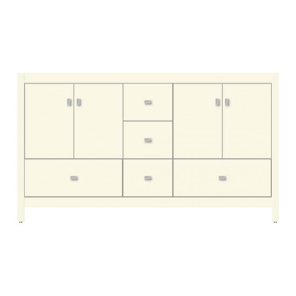 60 X 18.5 X 34.5 Alki Essence Vanity Tiered Miter Sat Biscuit Db
