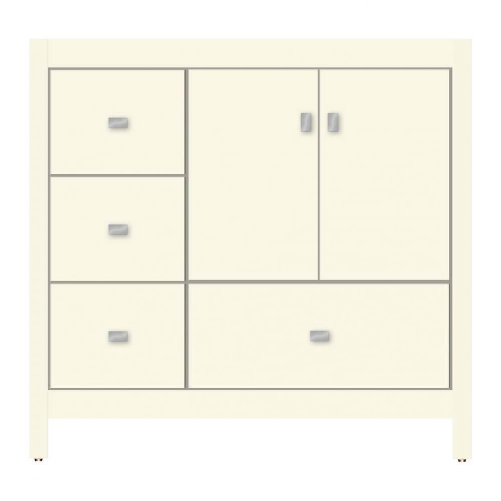 36 X 21 X 34.5 Alki Essence Vanity Tiered Miter Sat Biscuit Lh