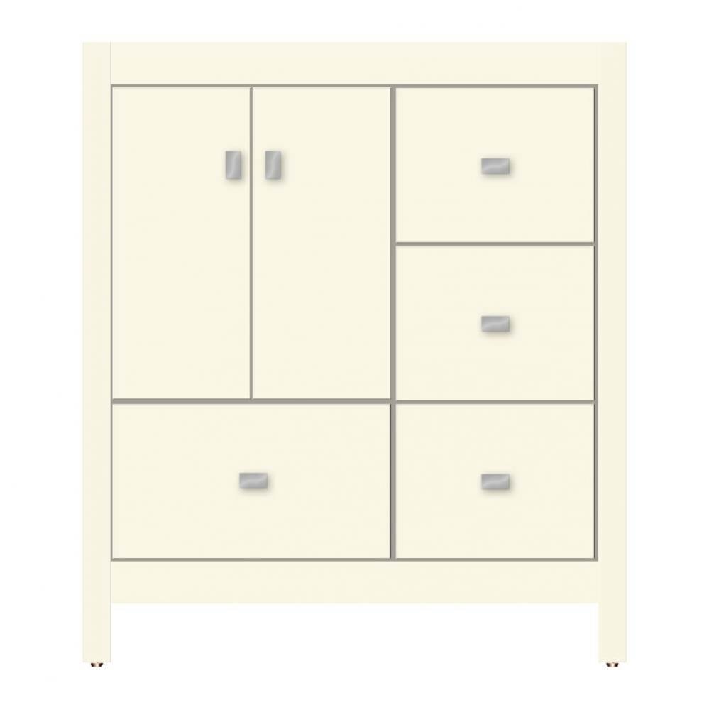 30 X 18.5 X 34.5 Alki Essence Vanity Tiered Miter Sat Biscuit Rh