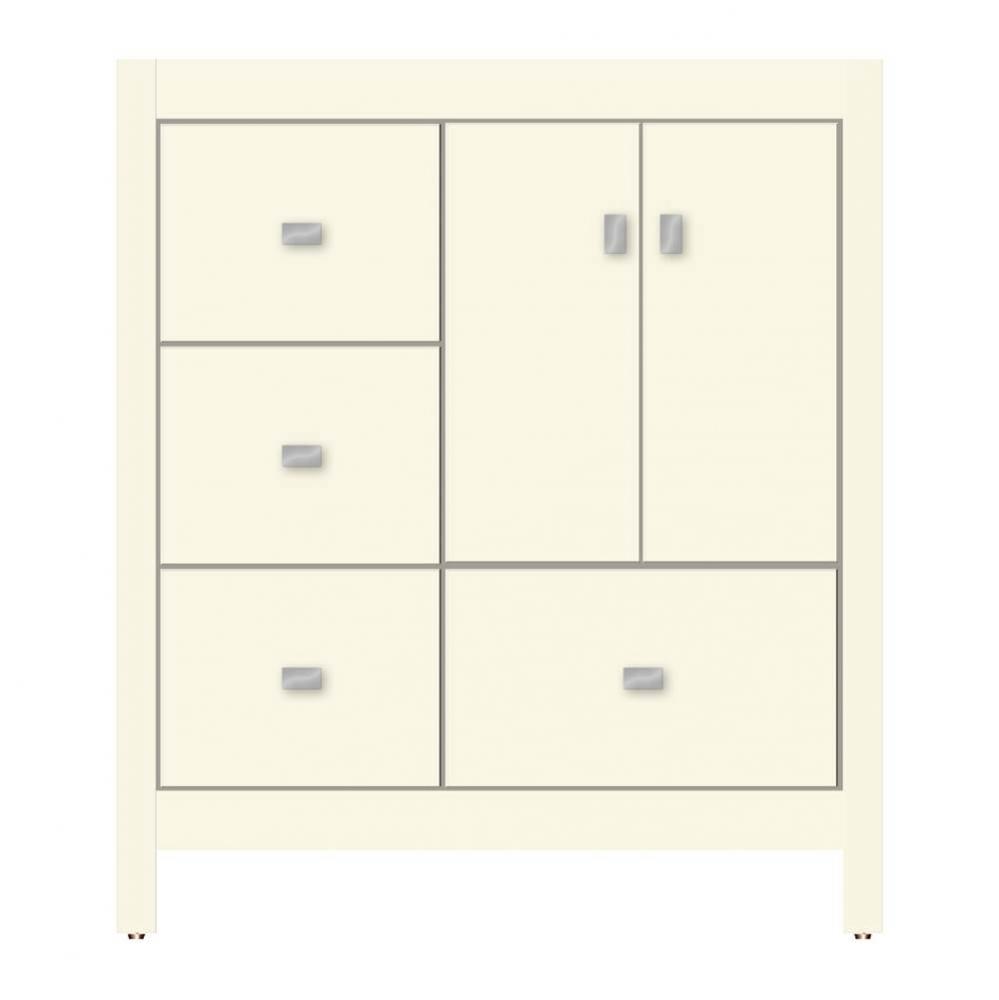 30 X 21 X 34.5 Alki Essence Vanity Tiered Miter Sat Biscuit Lh