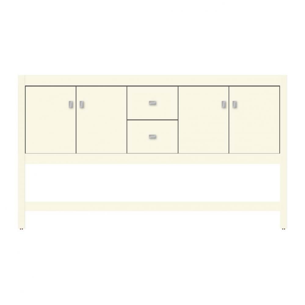 60 X 18.5 X 34.5 Alki Spa Vanity Tiered Miter Sat Biscuit Db