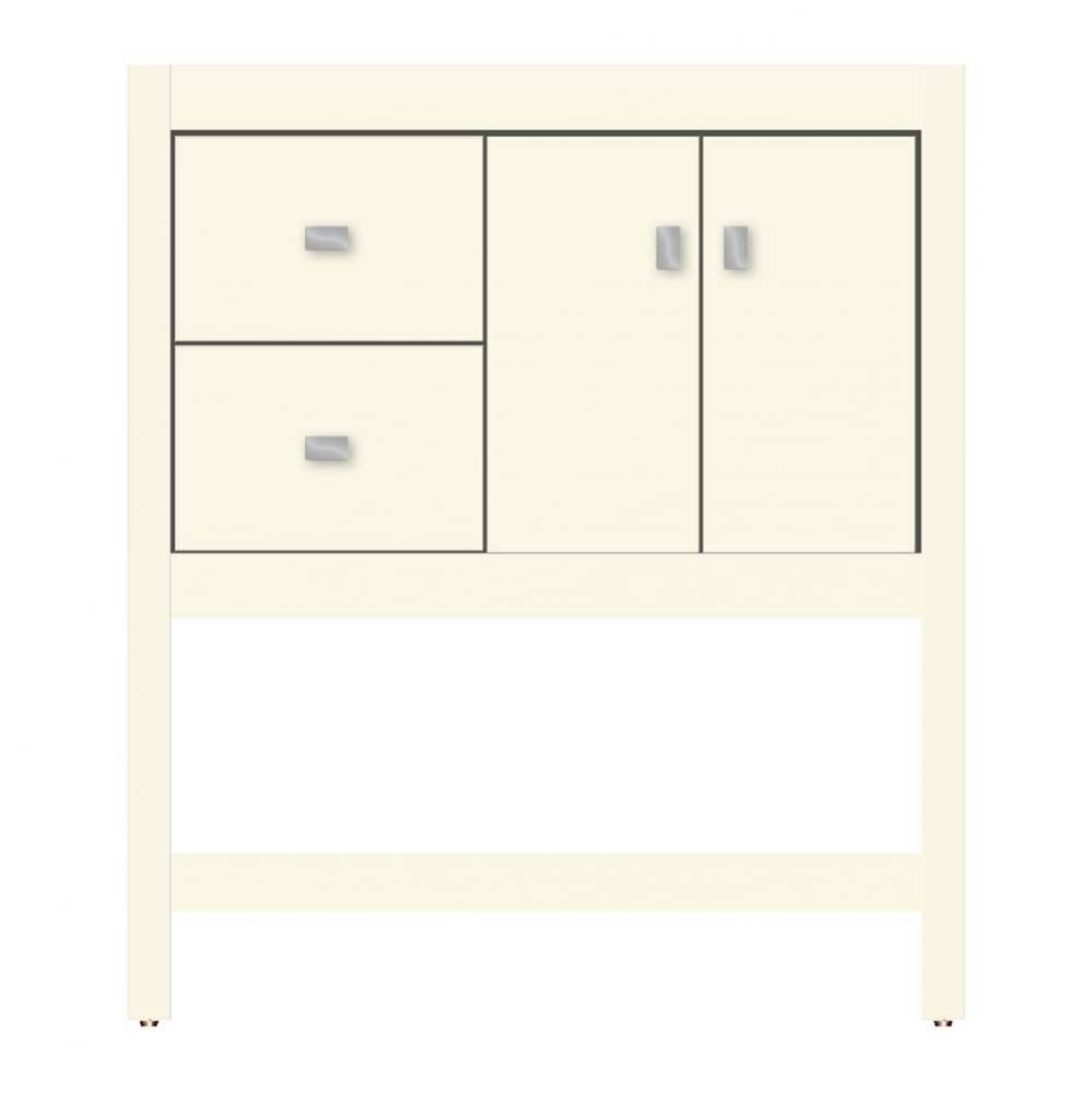 30 X 18.5 X 34.5 Alki Spa Vanity Tiered Miter Sat Biscuit Lh
