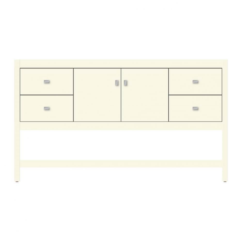 60 X 18.5 X 34.5 Alki Spa Vanity Tiered Miter Sat Biscuit Sb