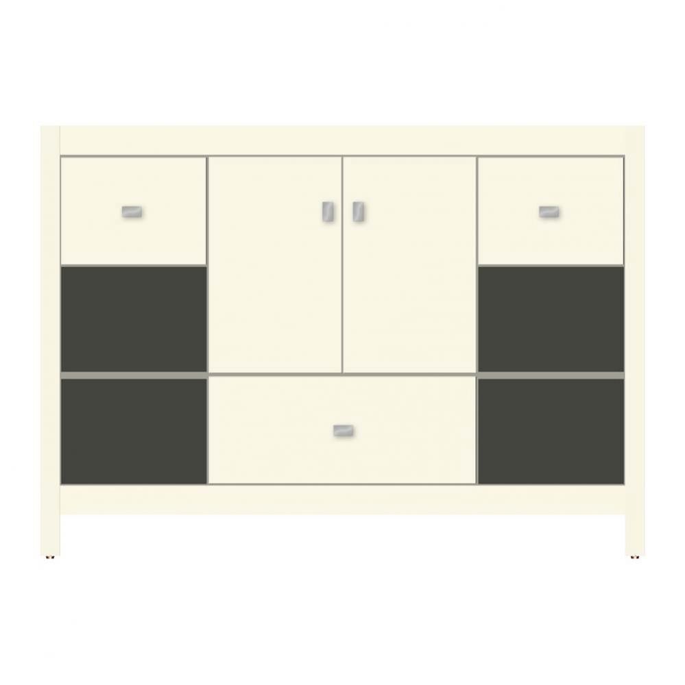 48 X 18.5 X 34.5 Alki Cafe Vanity Tiered Miter Sat Biscuit Sb