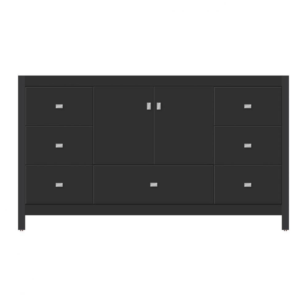 60 X 18.5 X 34.5 Alki Essence Vanity Tiered Miter Sat Black Sb