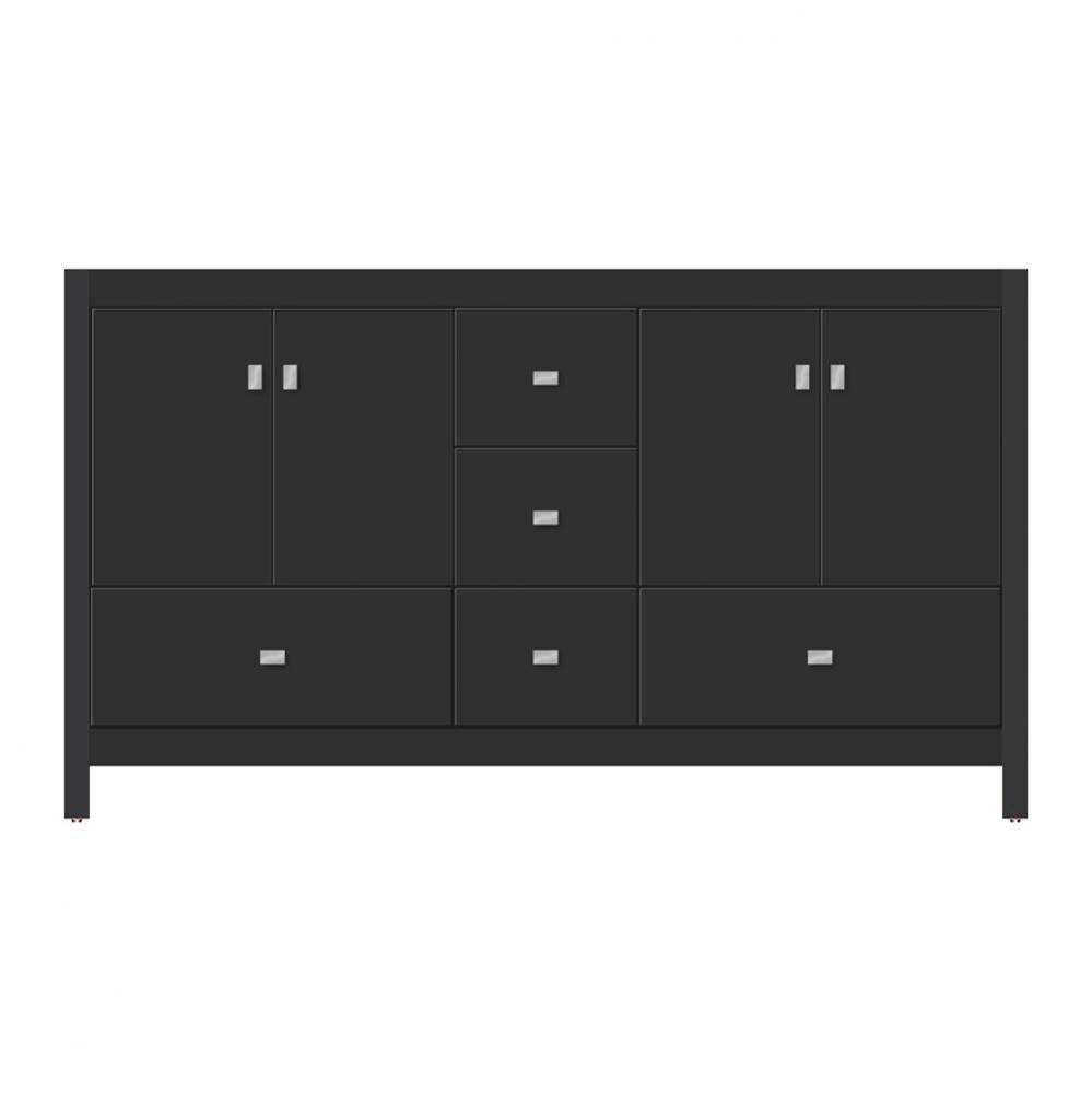 60 X 21 X 34.5 Alki Essence Vanity Tiered Miter Sat Black Db