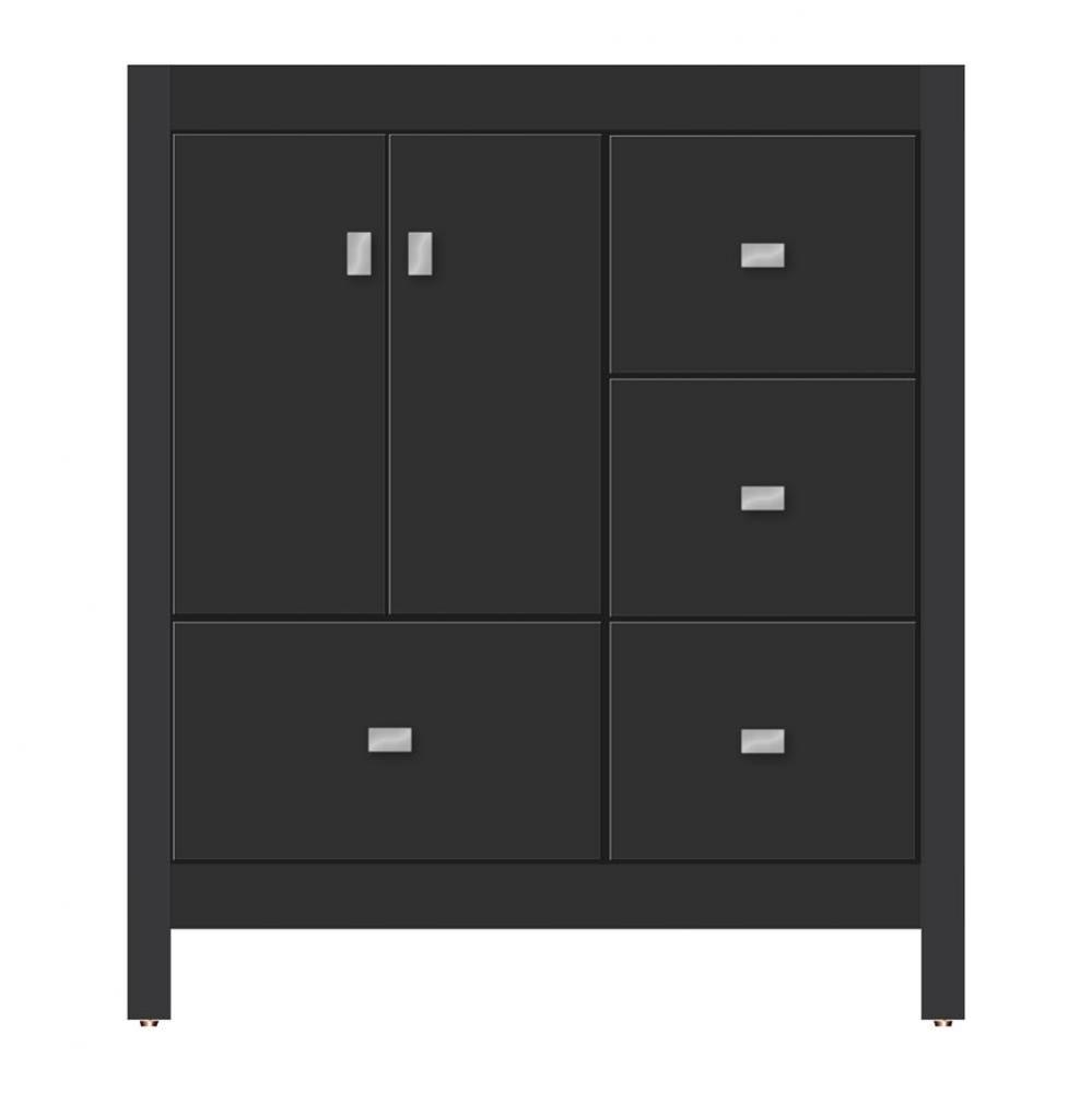 30 X 21 X 34.5 Alki Essence Vanity Tiered Miter Sat Black Rh