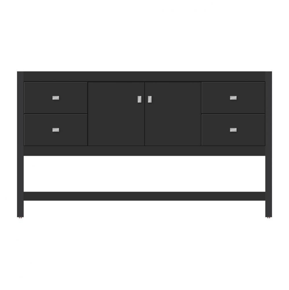 60 X 18.5 X 34.5 Alki Spa Vanity Tiered Miter Sat Black Sb