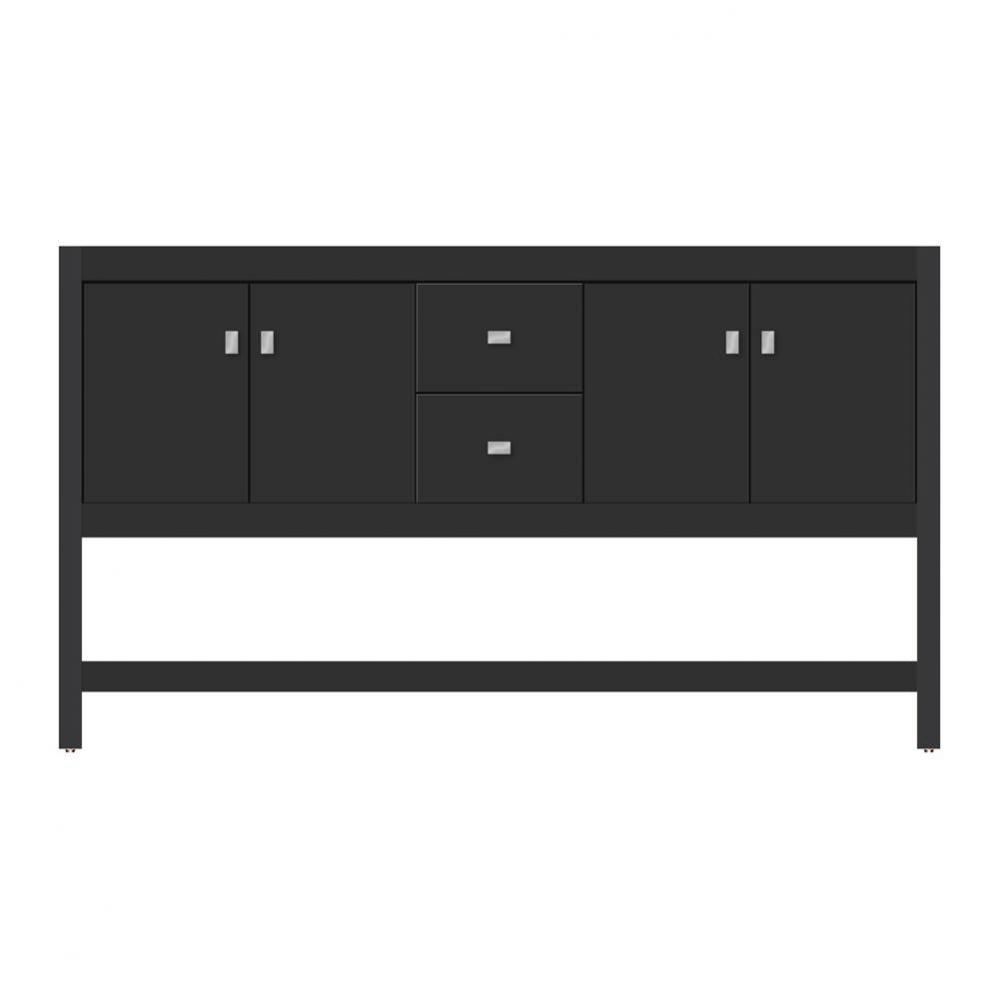 60 X 18.5 X 34.5 Alki Spa Vanity Tiered Miter Sat Black Db