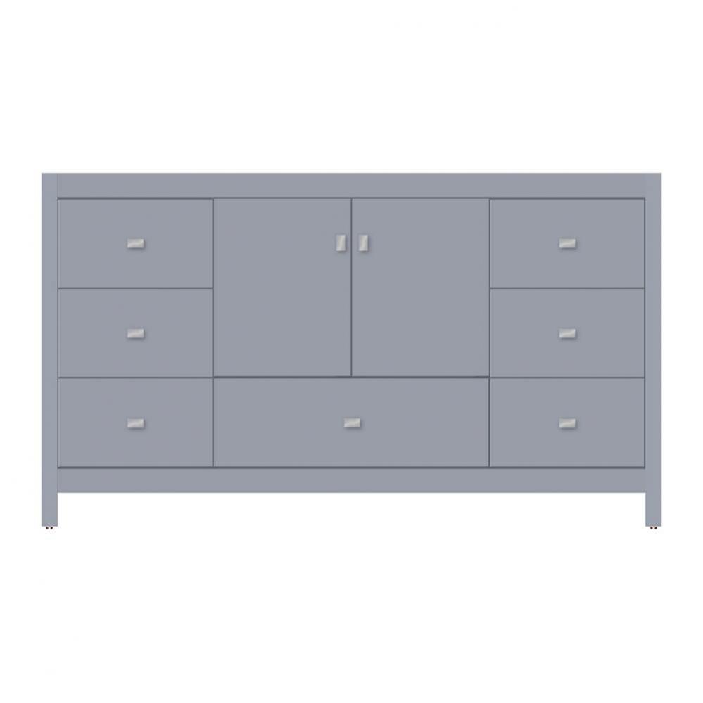 60 X 21 X 34.5 Alki Essence Vanity Tiered Miter Sat Silver Sb
