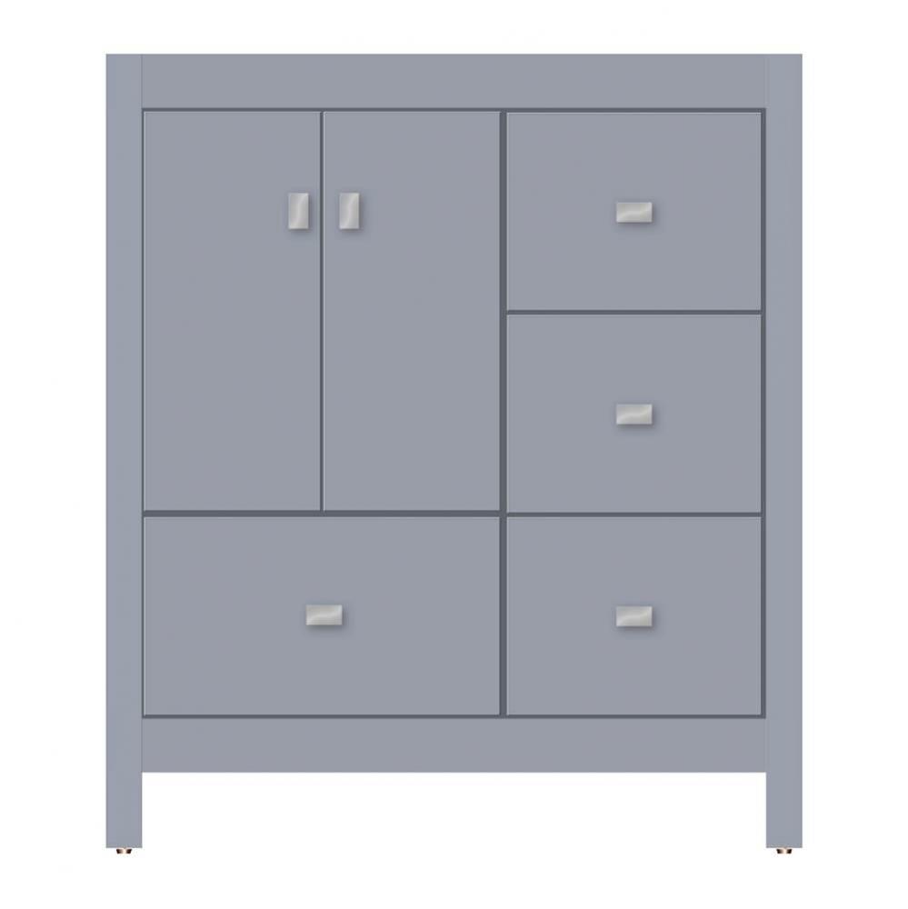30 X 18.5 X 34.5 Alki Essence Vanity Tiered Miter Sat Silver Rh