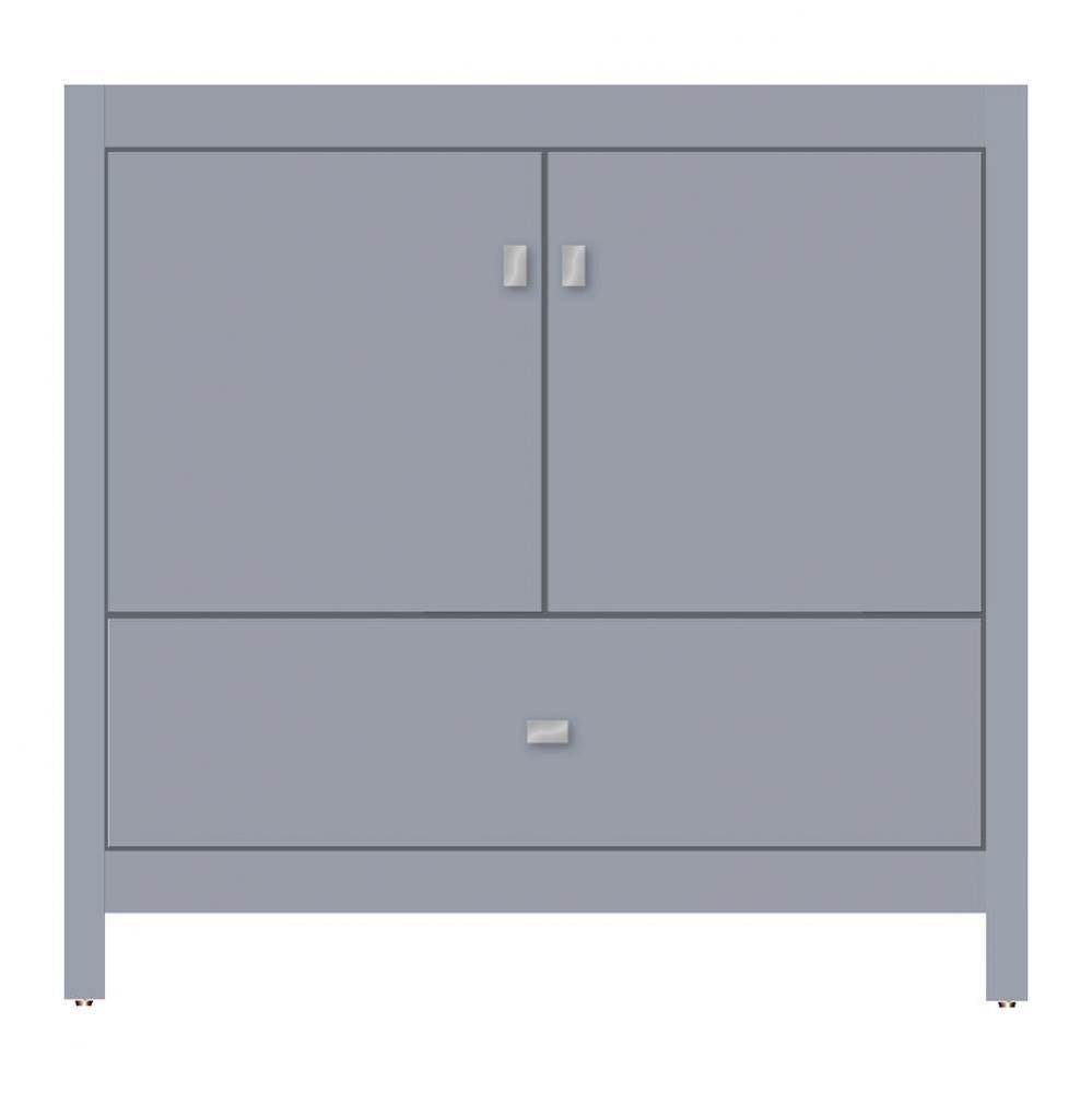 36 X 18.5 X 34.5 Alki Essence Vanity Tiered Miter Sat Silver Std