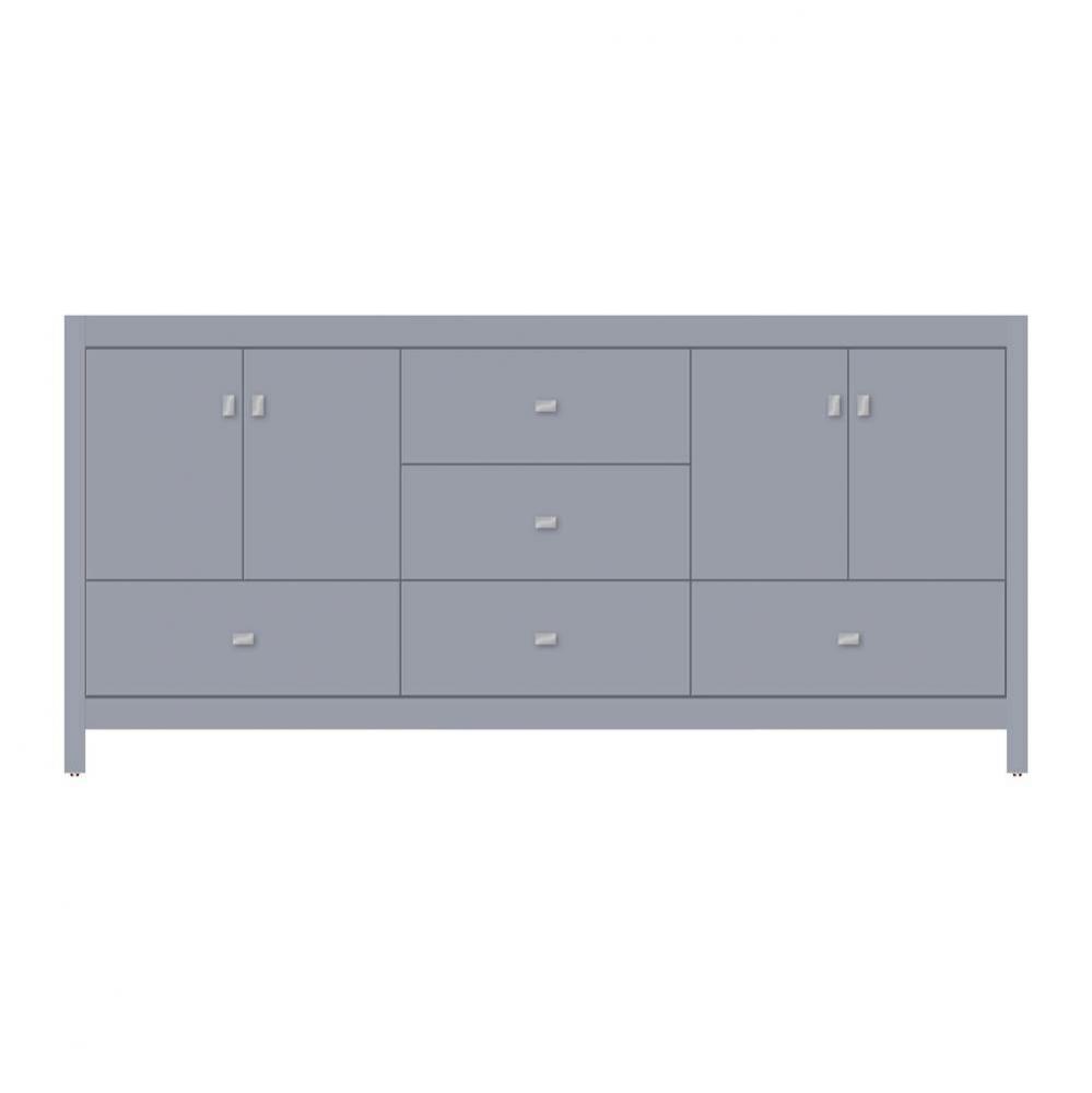 72 X 18.5 X 34.5 Alki Essence Vanity Tiered Miter Sat Silver Db