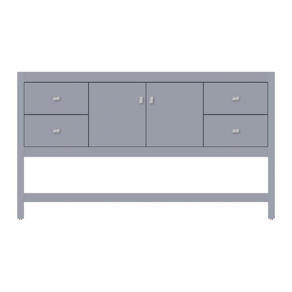60 X 21 X 34.5 Alki Spa Vanity Tiered Miter Sat Silver Sb