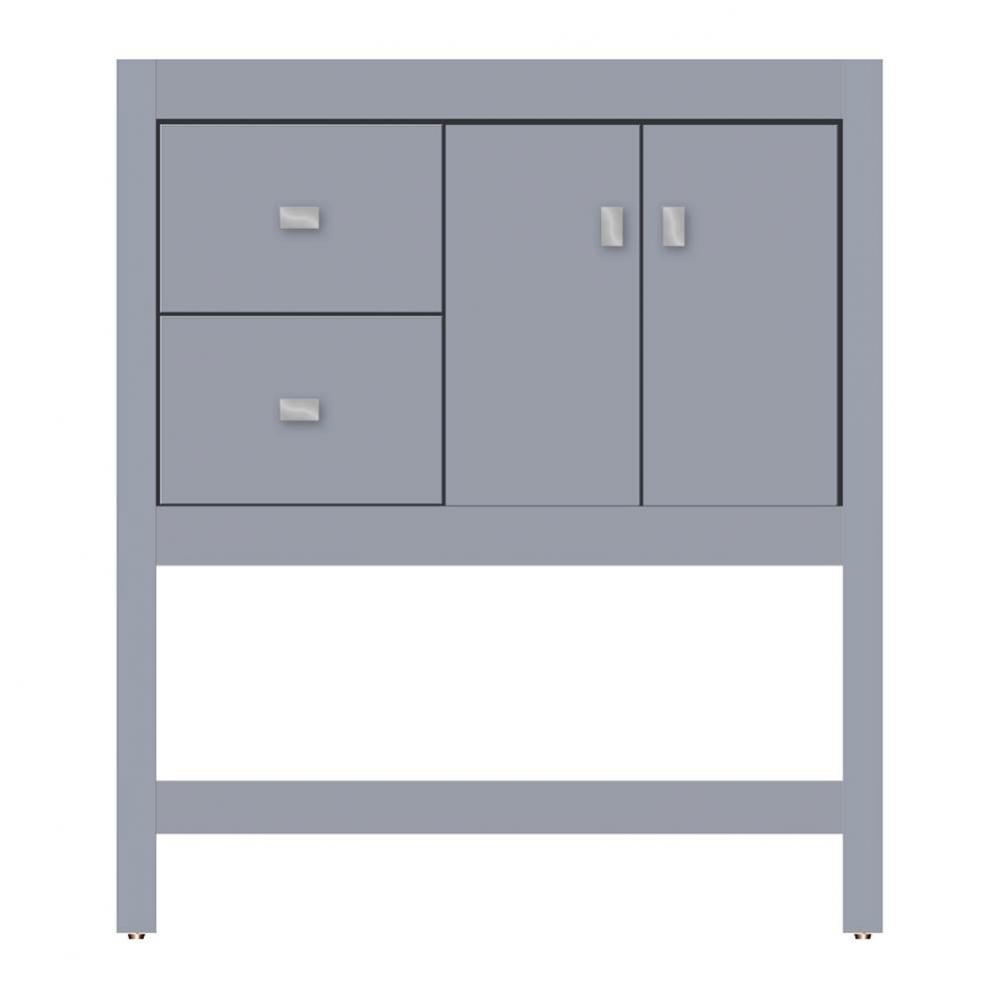 30 X 21 X 34.5 Alki Spa Vanity Tiered Miter Sat Silver Lh