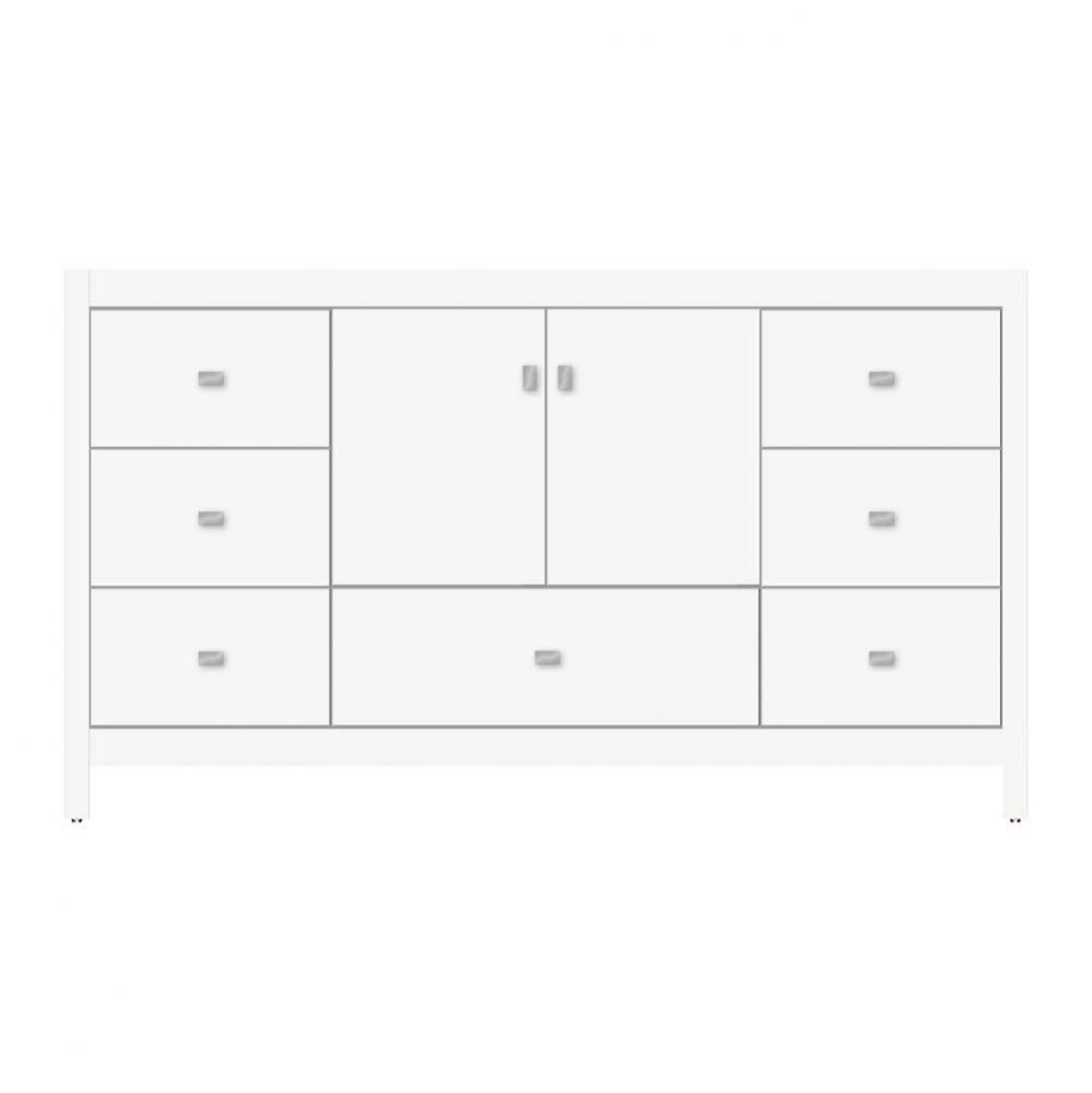 60 X 18.5 X 34.5 Alki Essence Vanity Tiered Miter Sat White Sb