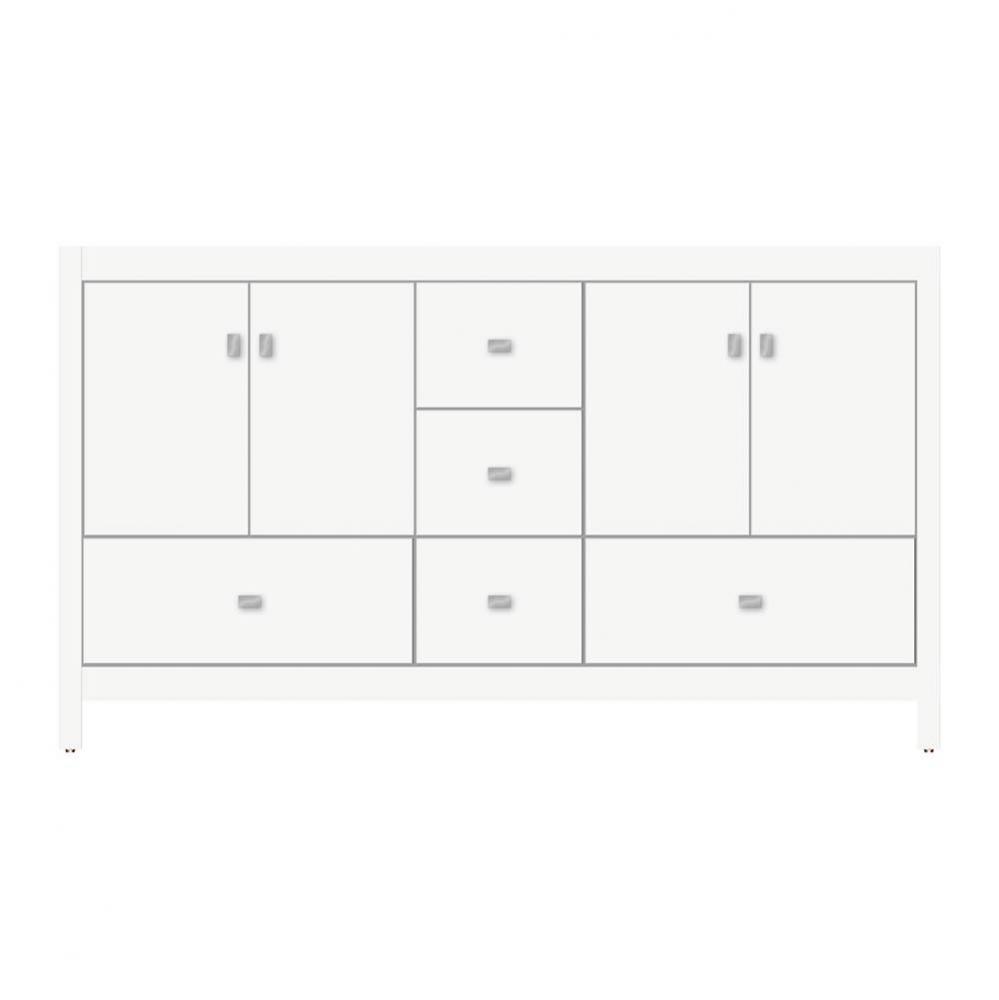 60 X 21 X 34.5 Alki Essence Vanity Tiered Miter Sat White Db