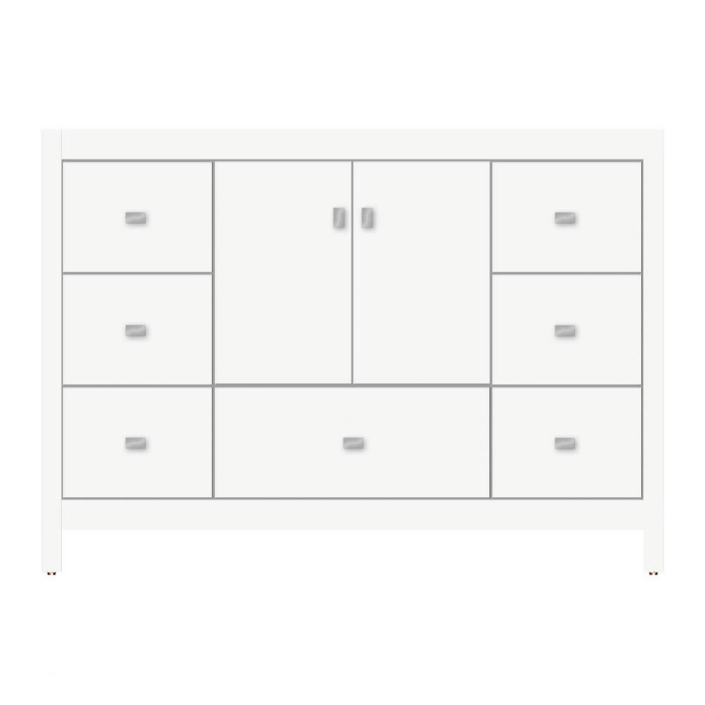 48 X 21 X 34.5 Alki Essence Vanity Tiered Miter Sat White Sb