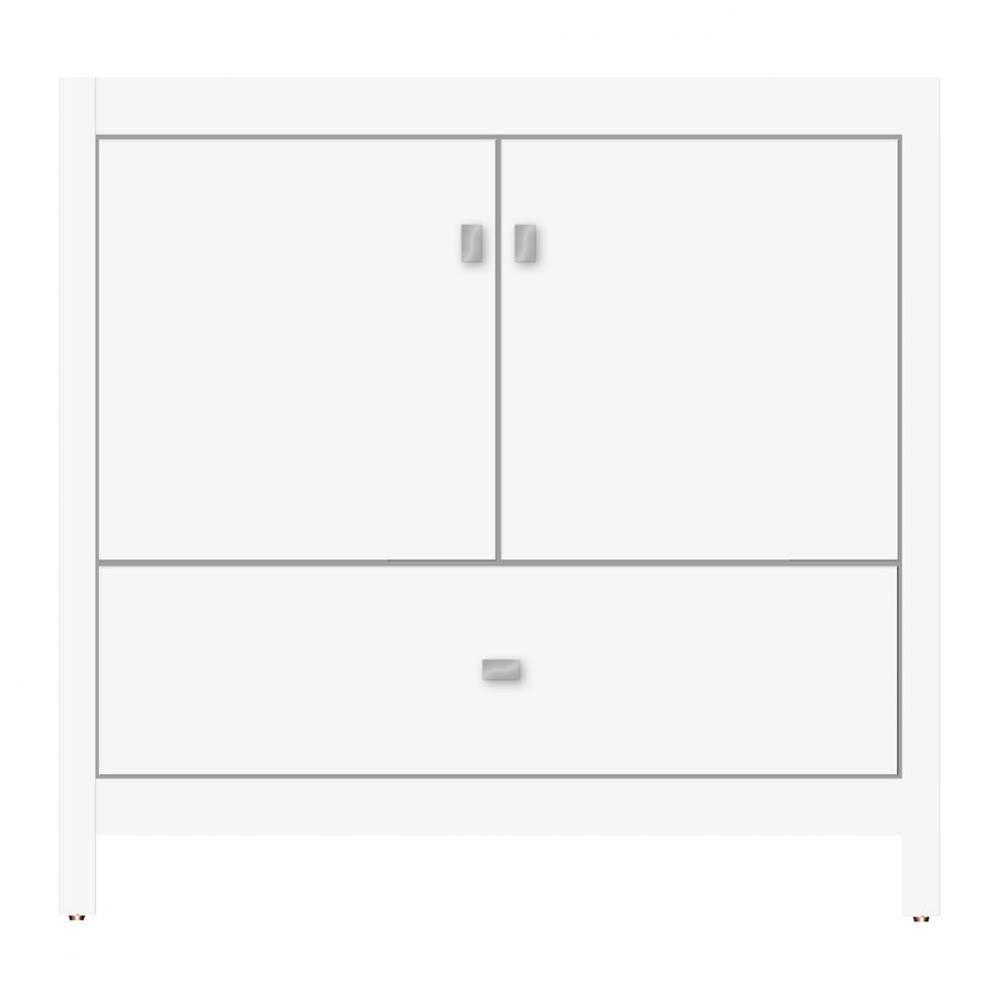 36 X 18.5 X 34.5 Alki Essence Vanity Tiered Miter Sat White Std