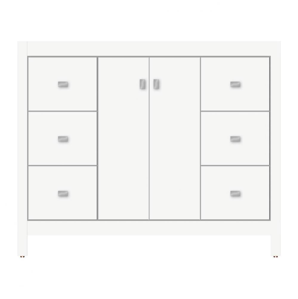 42 X 21 X 34.5 Alki View Vanity Tiered Miter Sat White Sb