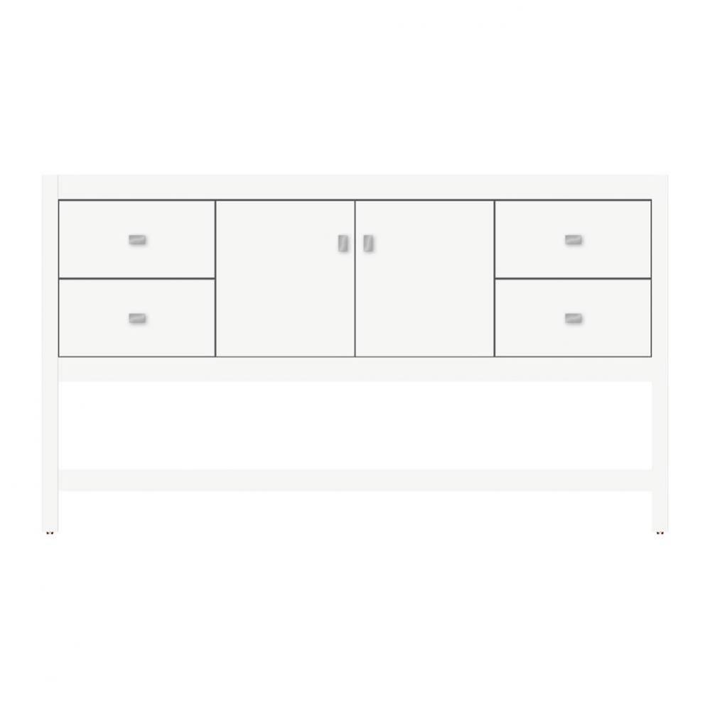 60 X 18.5 X 34.5 Alki Spa Vanity Tiered Miter Sat White Sb