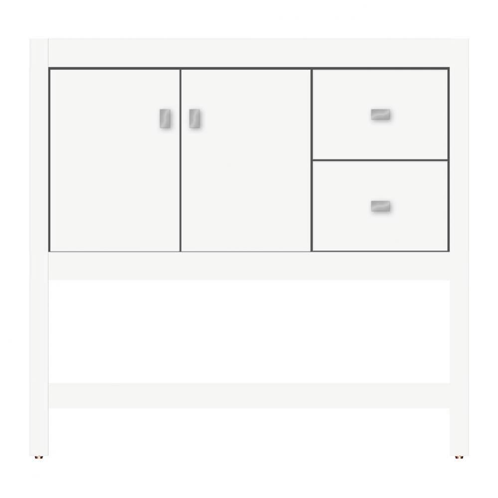 36 X 18.5 X 34.5 Alki Spa Vanity Tiered Miter Sat White Rh