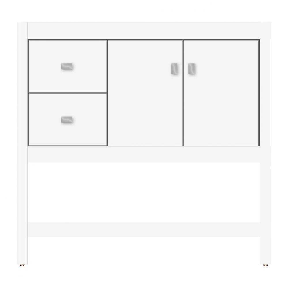 36 X 18.5 X 34.5 Alki Spa Vanity Tiered Miter Sat White Lh