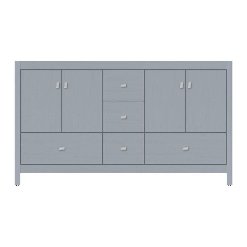 60 X 21 X 34.5 Alki Essence Vanity Tiered Miter Silver Oak Db