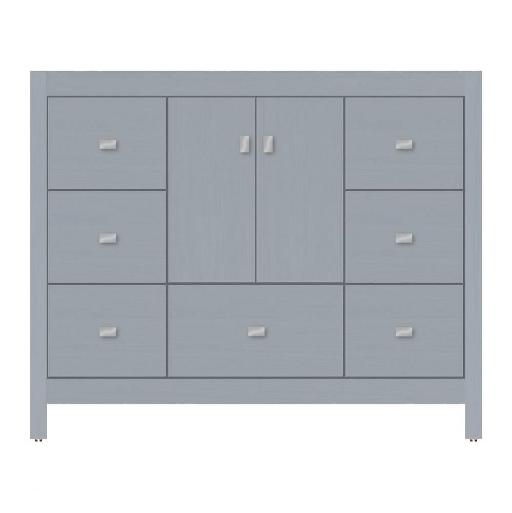 42 X 18.5 X 34.5 Alki Essence Vanity Tiered Miter Silver Oak Sb