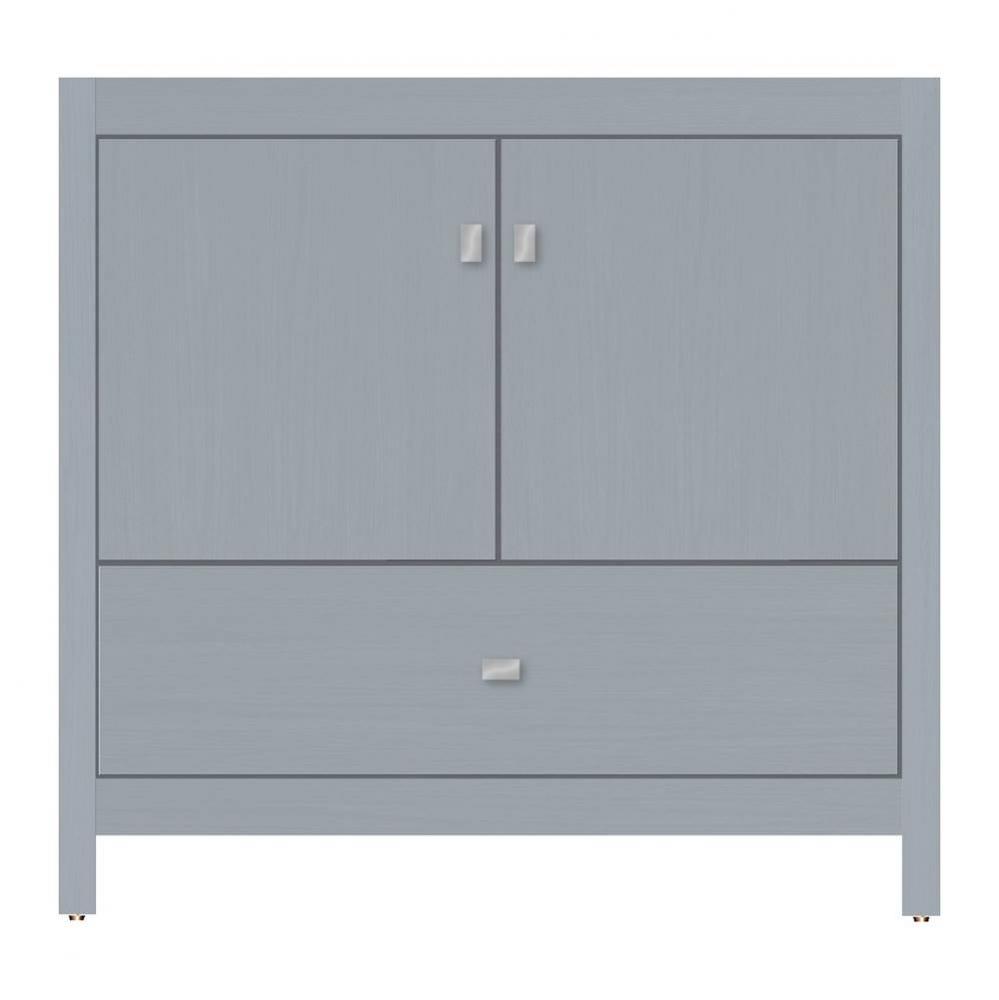 36 X 18.5 X 34.5 Alki Essence Vanity Tiered Miter Silver Oak Std