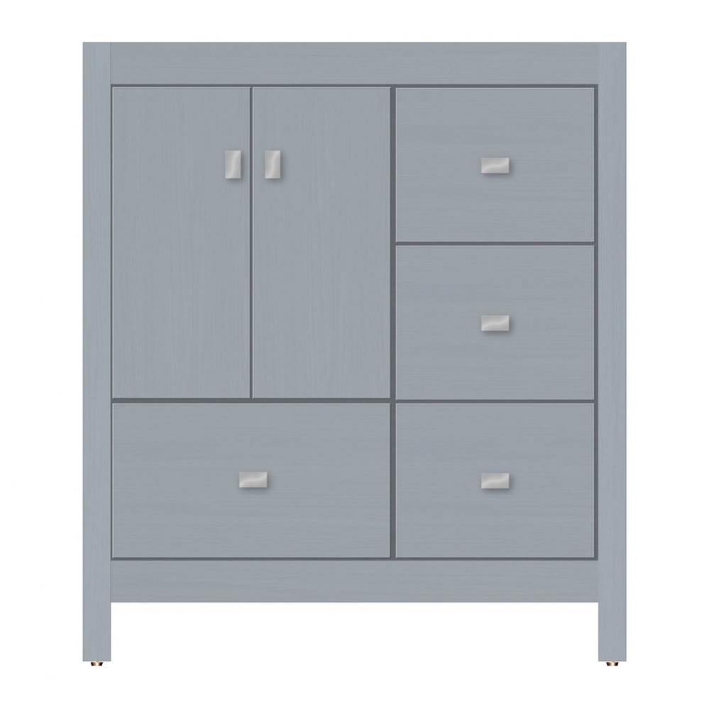 30 X 18.5 X 34.5 Alki Essence Vanity Tiered Miter Silver Oak Rh