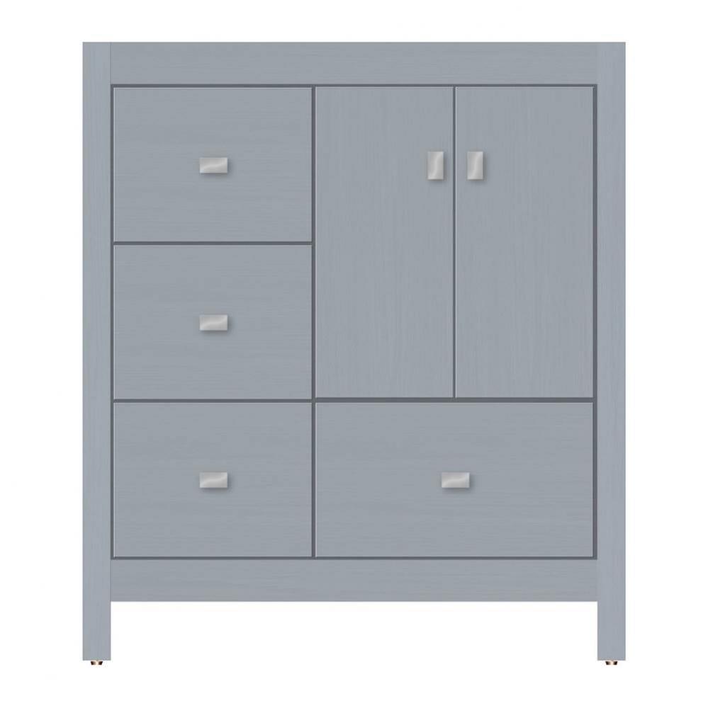 30 X 18.5 X 34.5 Alki Essence Vanity Tiered Miter Silver Oak Lh