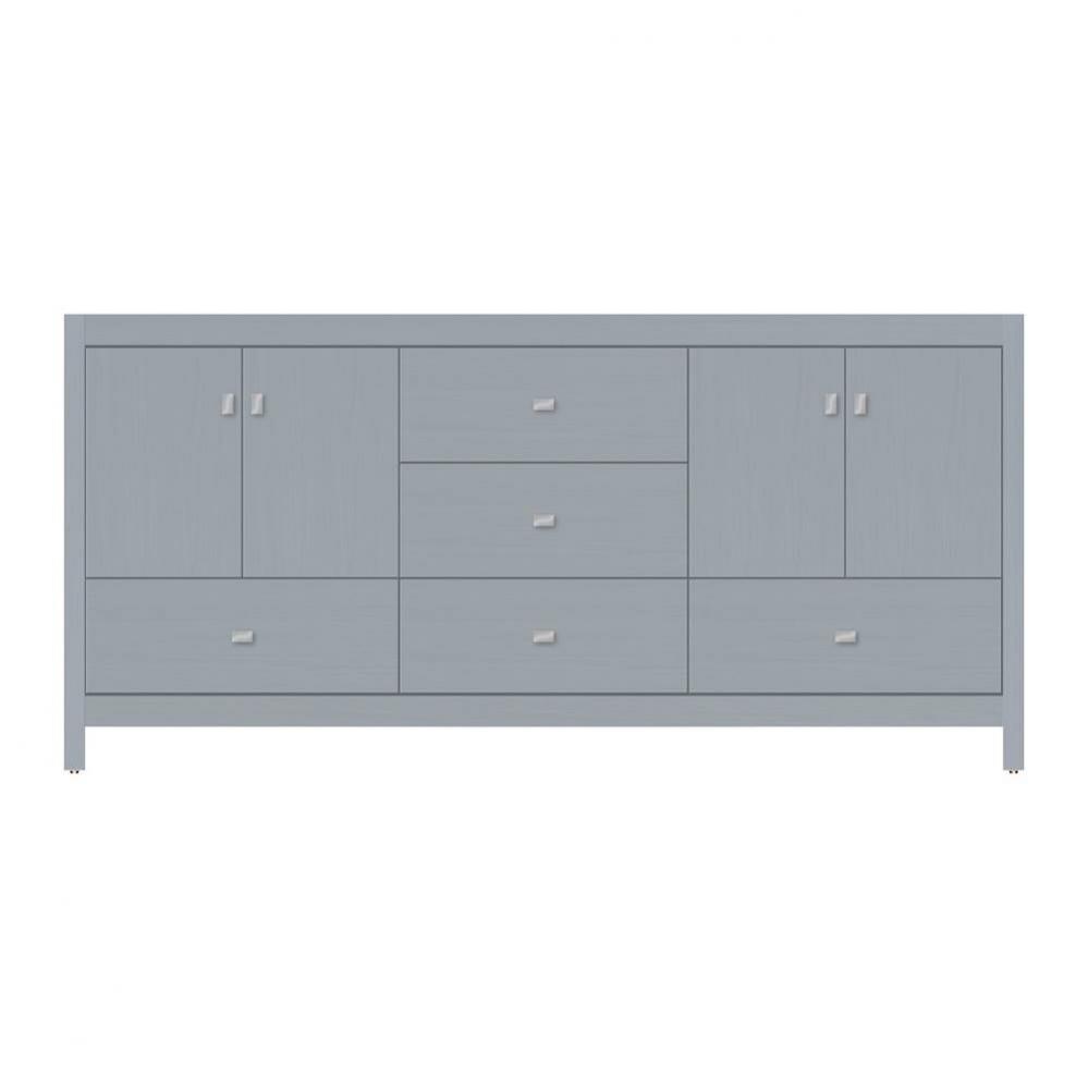 72 X 21 X 34.5 Alki Essence Vanity Tiered Miter Silver Oak Db