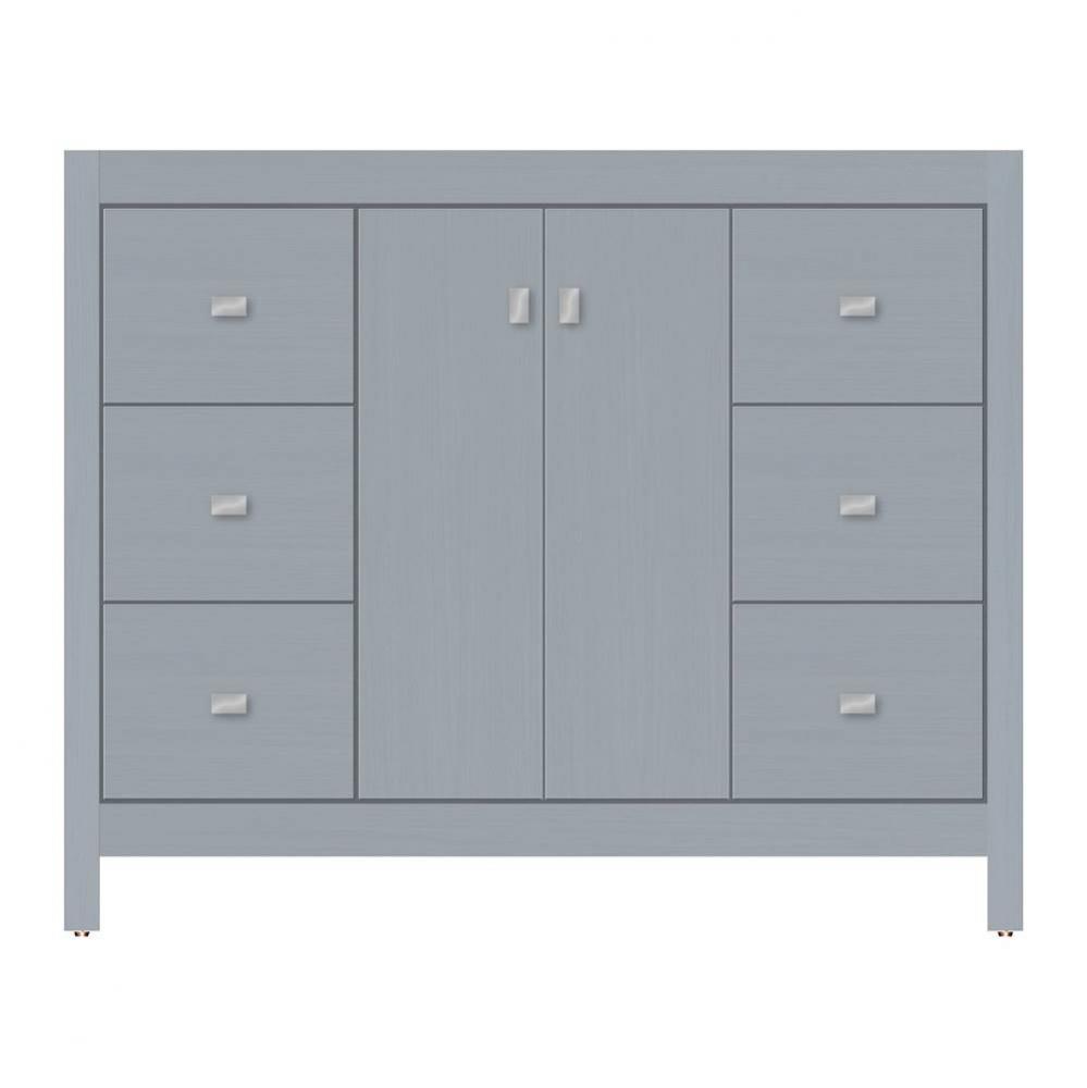 42 X 18.5 X 34.5 Alki View Vanity Tiered Miter Silver Oak Sb