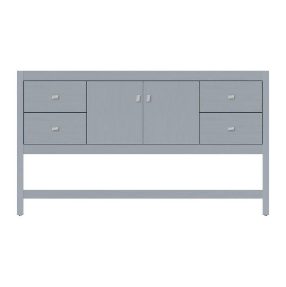 60 X 18.5 X 34.5 Alki Spa Vanity Tiered Miter Silver Oak Sb