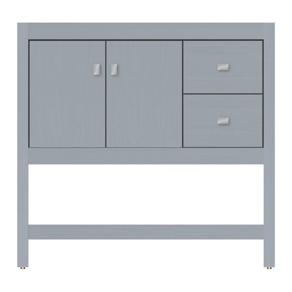 36 X 21 X 34.5 Alki Spa Vanity Tiered Miter Silver Oak Rh