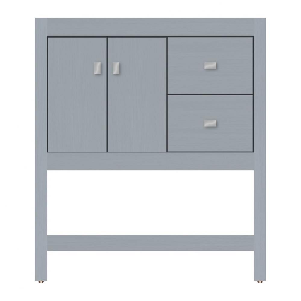 30 X 18.5 X 34.5 Alki Spa Vanity Tiered Miter Silver Oak Rh