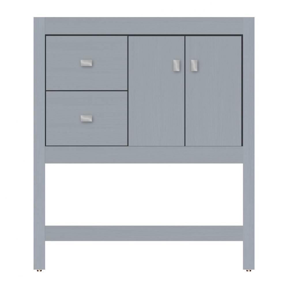 30 X 21 X 34.5 Alki Spa Vanity Tiered Miter Silver Oak Lh
