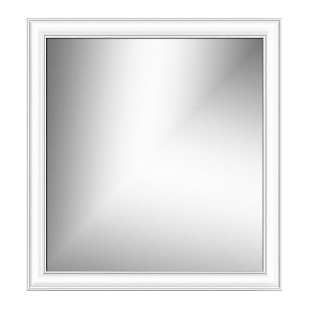 30 X .75 X 32 Framed Mirror Non-Bev Tiered Miter Sat White