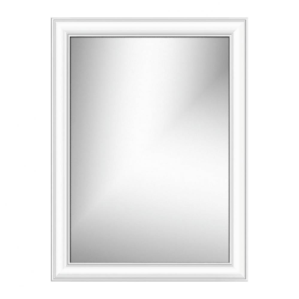 24 X .75 X 32 Framed Mirror Non-Bev Tiered Miter Sat White