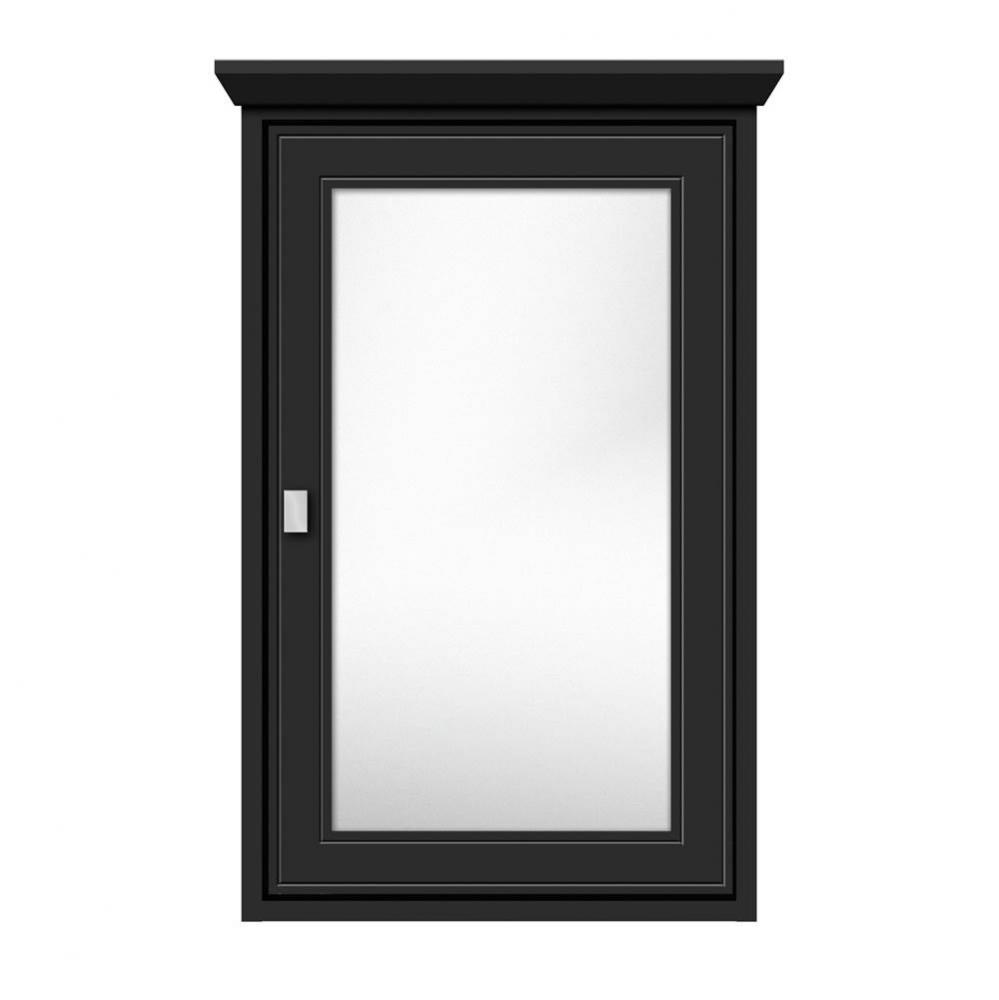 19 X 6.5 X 31.5 Inset Med Cab Single Door Tiered Miter Sat Black